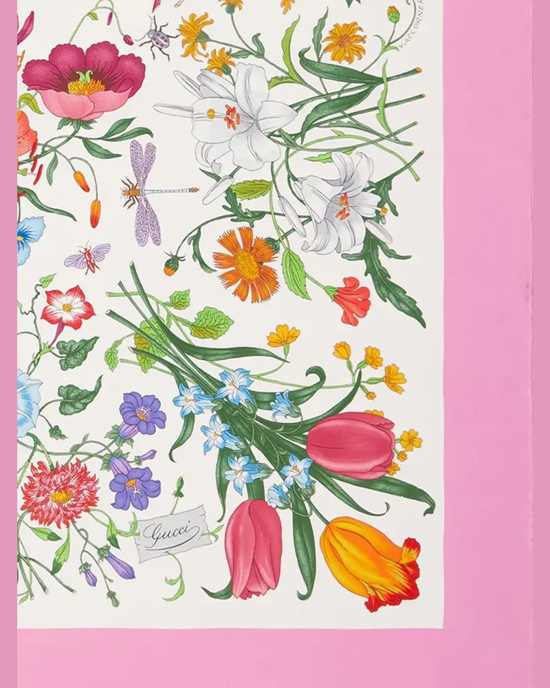 Gucci flora-print scarf - Weiß Weiß