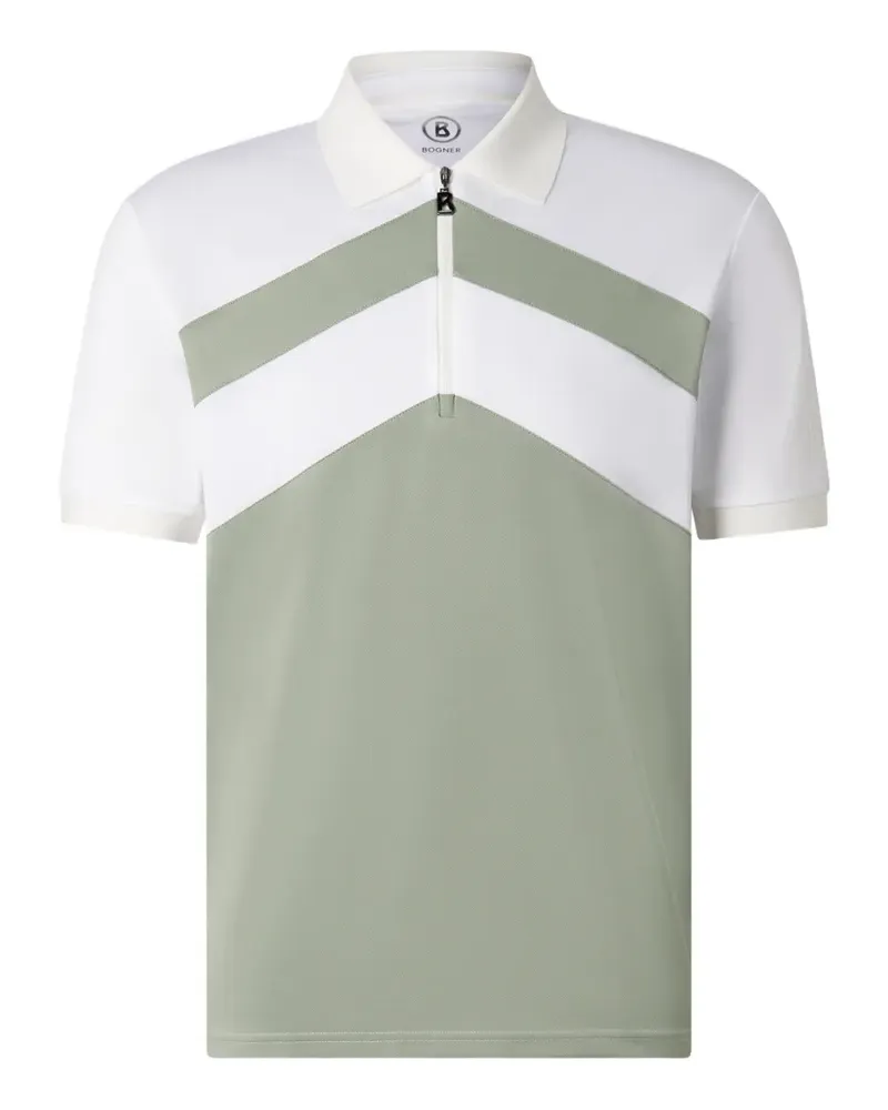 Bogner Cuno Poloshirt in Colour-Block-Optik mit Reißverschluss - Grün Grün