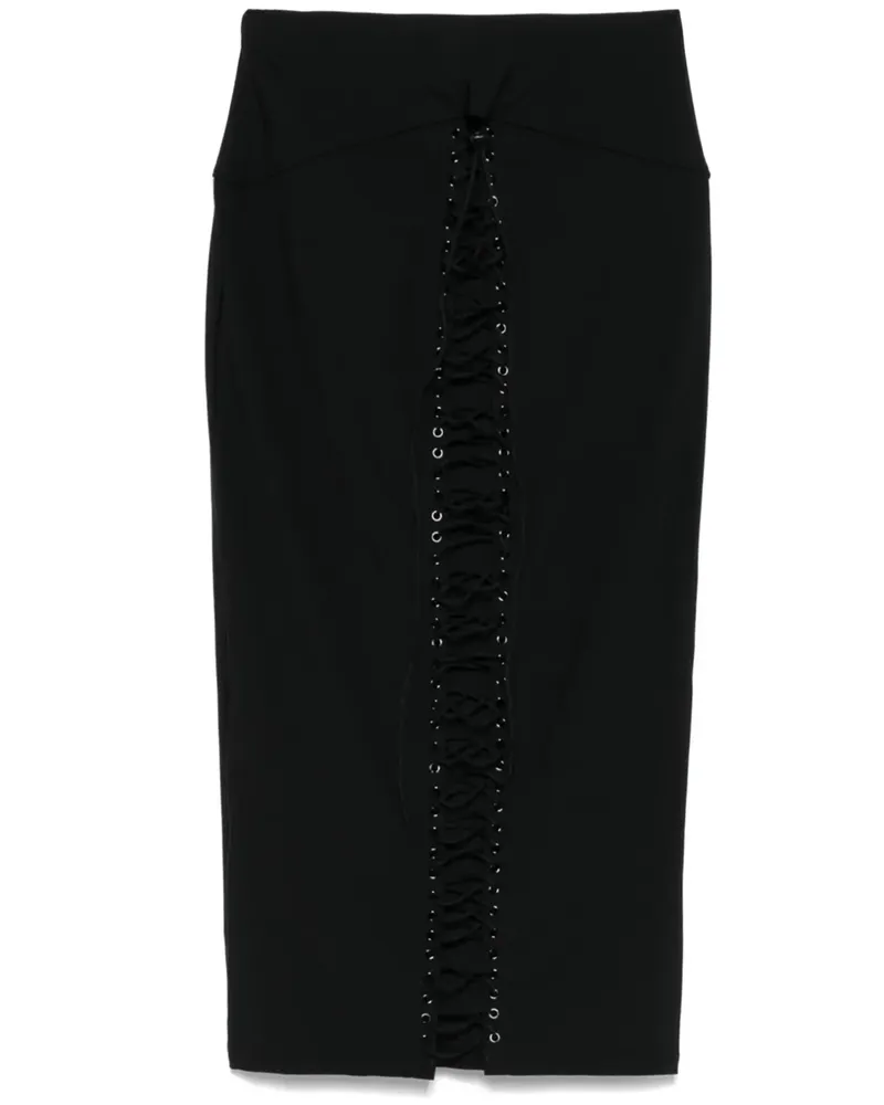 Maison Close Mittellanger Bleistiftrock - Schwarz Schwarz