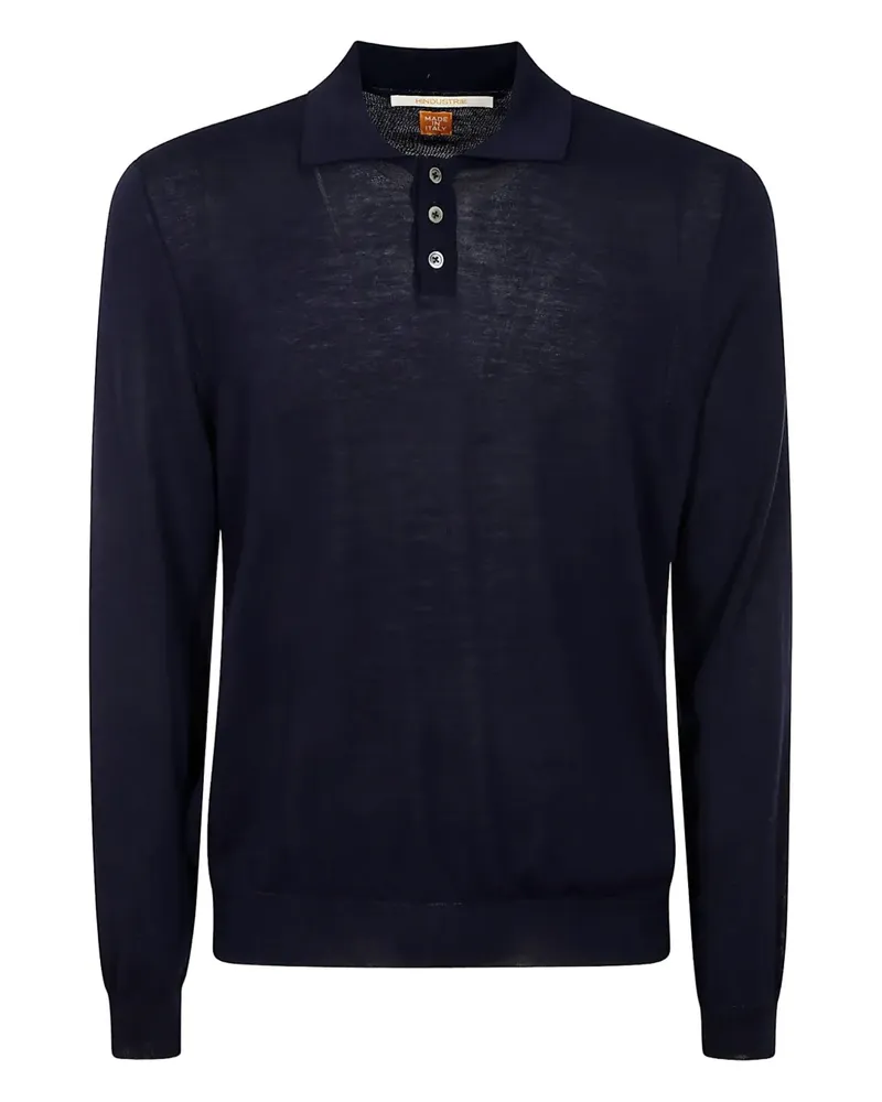 Alpha Industries Langärmeliges Poloshirt - Blau Blau