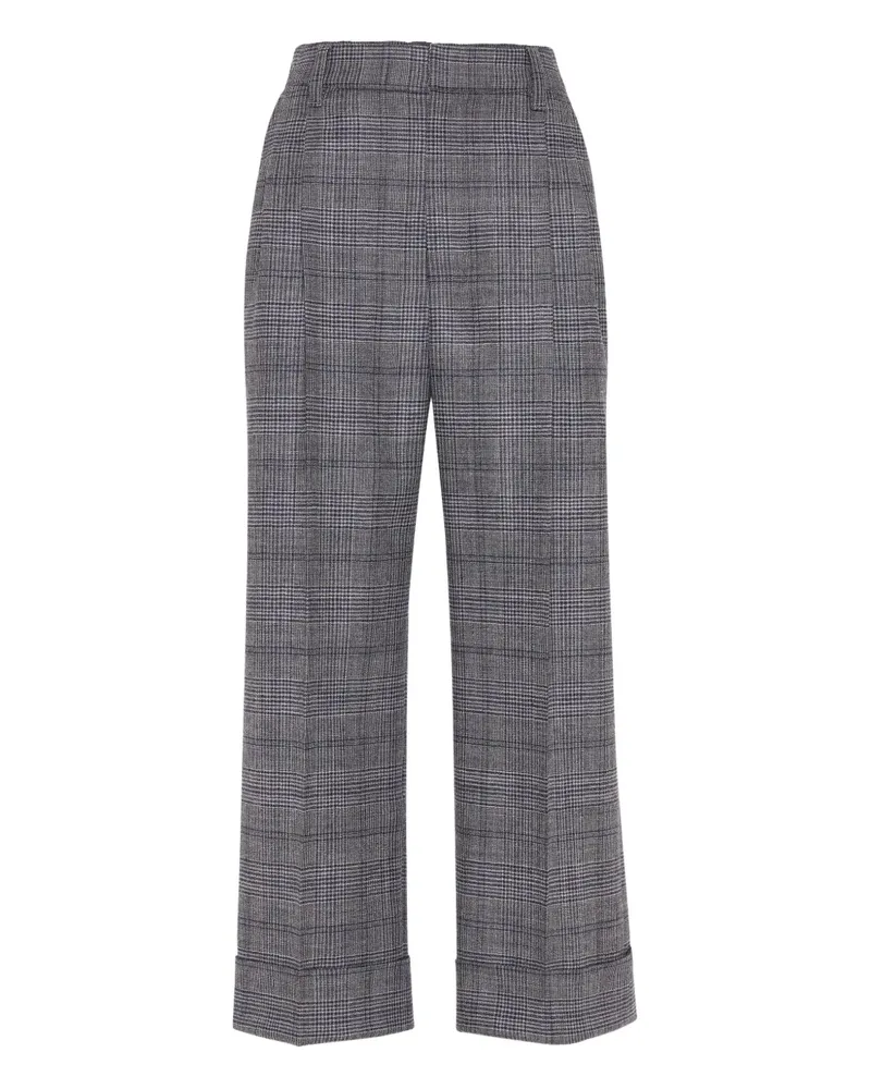 Brunello Cucinelli Hose mit Prince of Wales-Karo - Grau Grau