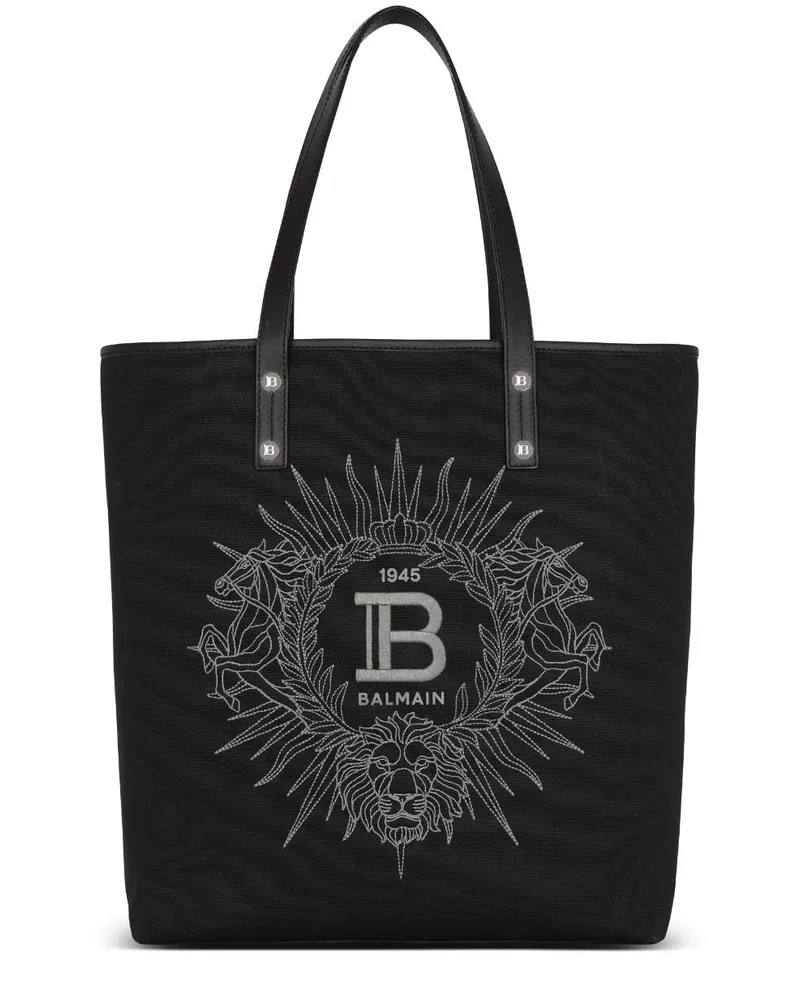 Balmain Varsity Shopper mit Stickerei - Schwarz Schwarz