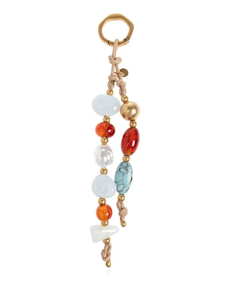 Cult Gaia Mercier bead-embellishment bag charm - Gold Gold