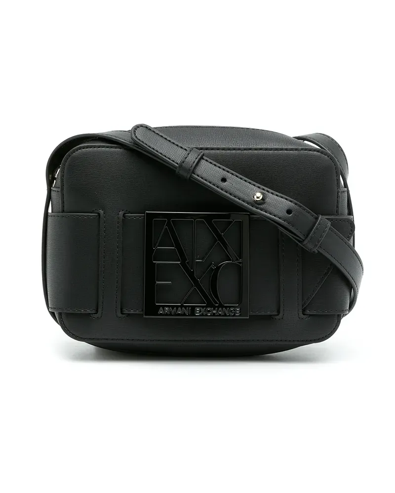 Armani Exchange Umhängetasche mit Logo-Schild - Schwarz Schwarz
