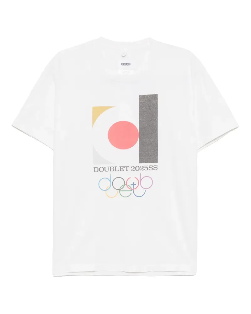 Doublet 2025Ss T-Shirt mit Logo - Weiß Weiß