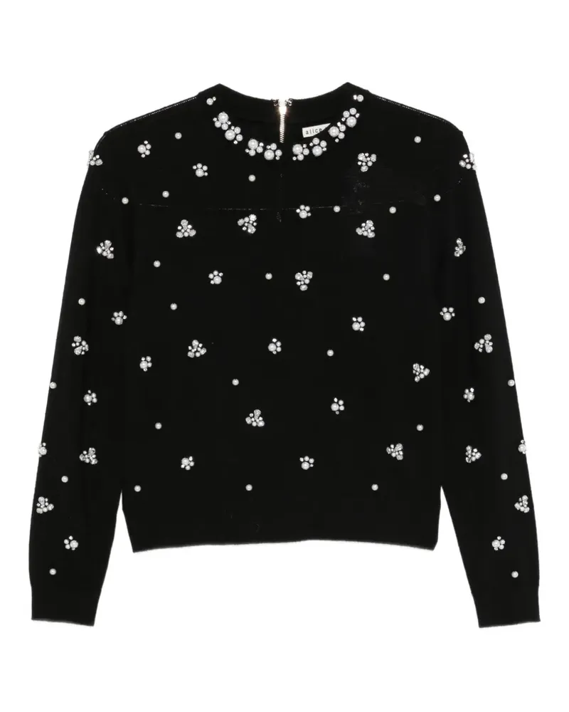 Alice + Olivia faux-pearl embellished sweater - Schwarz Schwarz