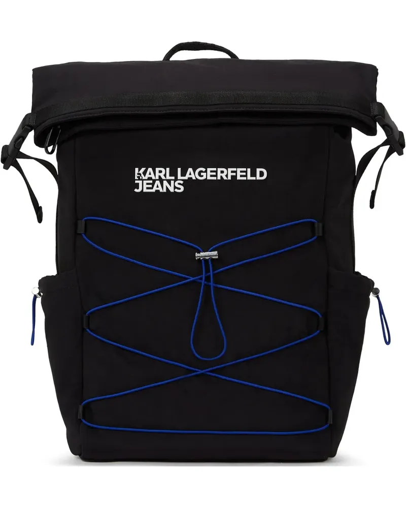 Karl Lagerfeld Rucksack mit Rollverschluss - Schwarz Schwarz