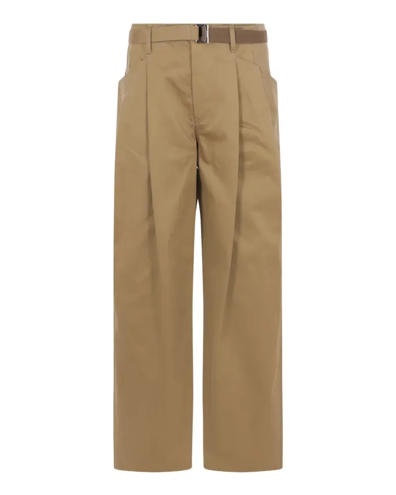 Sacai belted pleated trousers - Nude Nude
