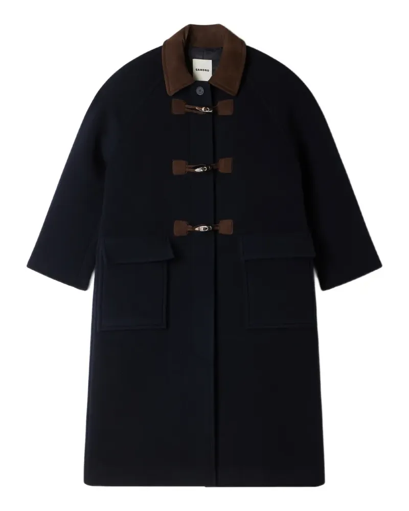 Sandro Mantel mit Knebelverschluss und Hemdkragen - Blau Blau