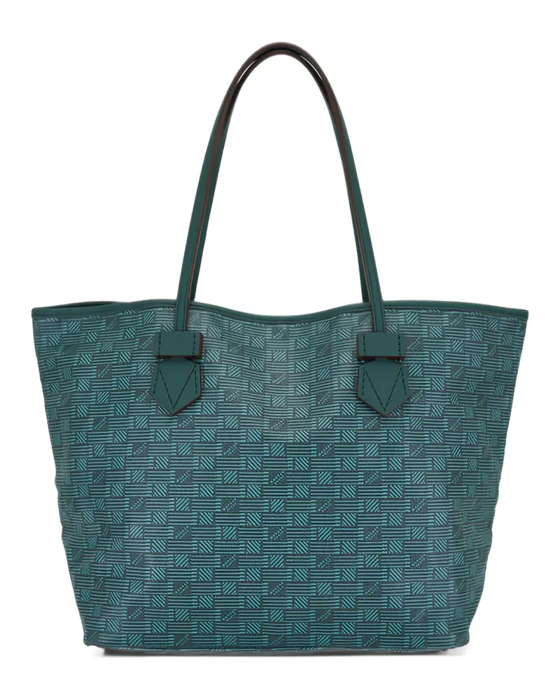 Moreau Paris medium St. Tropez geometric-print leather tote bag - Grün Grün