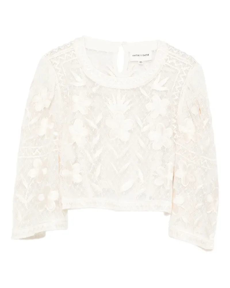 Antik Batik Carioca floral-lace blouse - Nude Nude