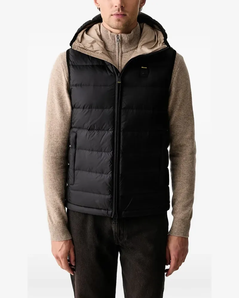Blauer Arden hooded padded gilet - Schwarz Schwarz