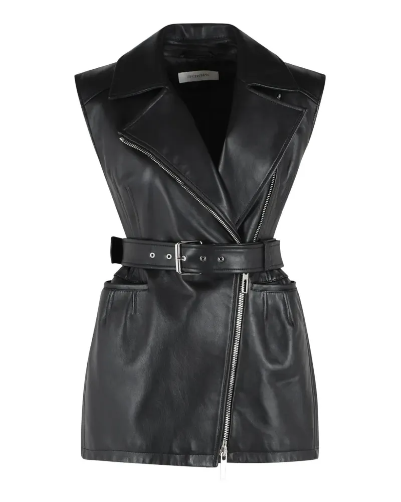 SPORTMAX belted sleeveless jacket - Schwarz Schwarz