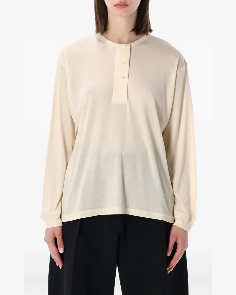 Studio Nicholson Rutas long-sleeve henley top - Nude Nude
