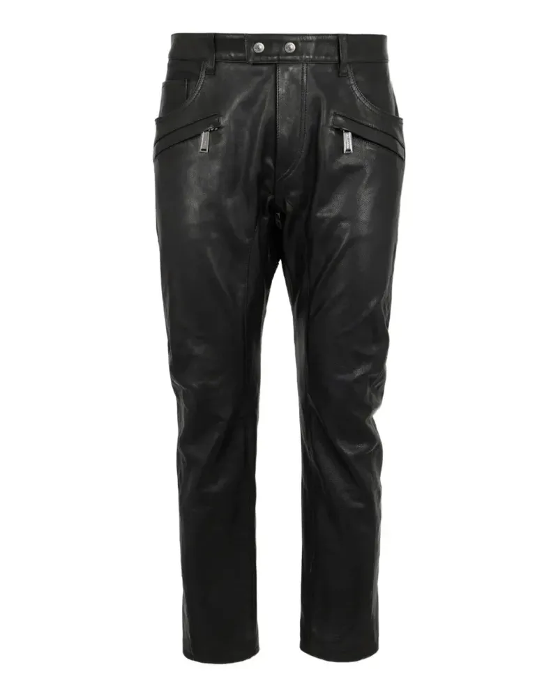 Dsquared2 Hose aus Leder - Schwarz Schwarz