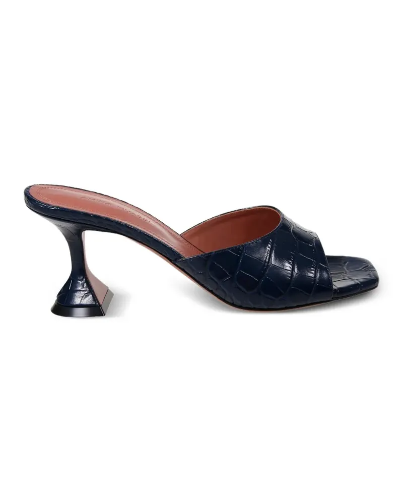 Amina Muaddi Lupita Pumps mit Kroko-Print - Blau Blau