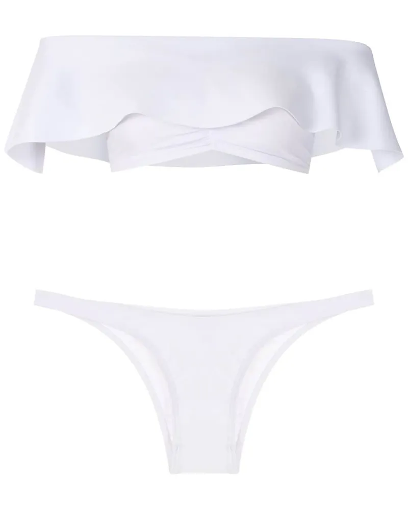 Amir Slama Bikini im Layering-Look - Weiß Weiß