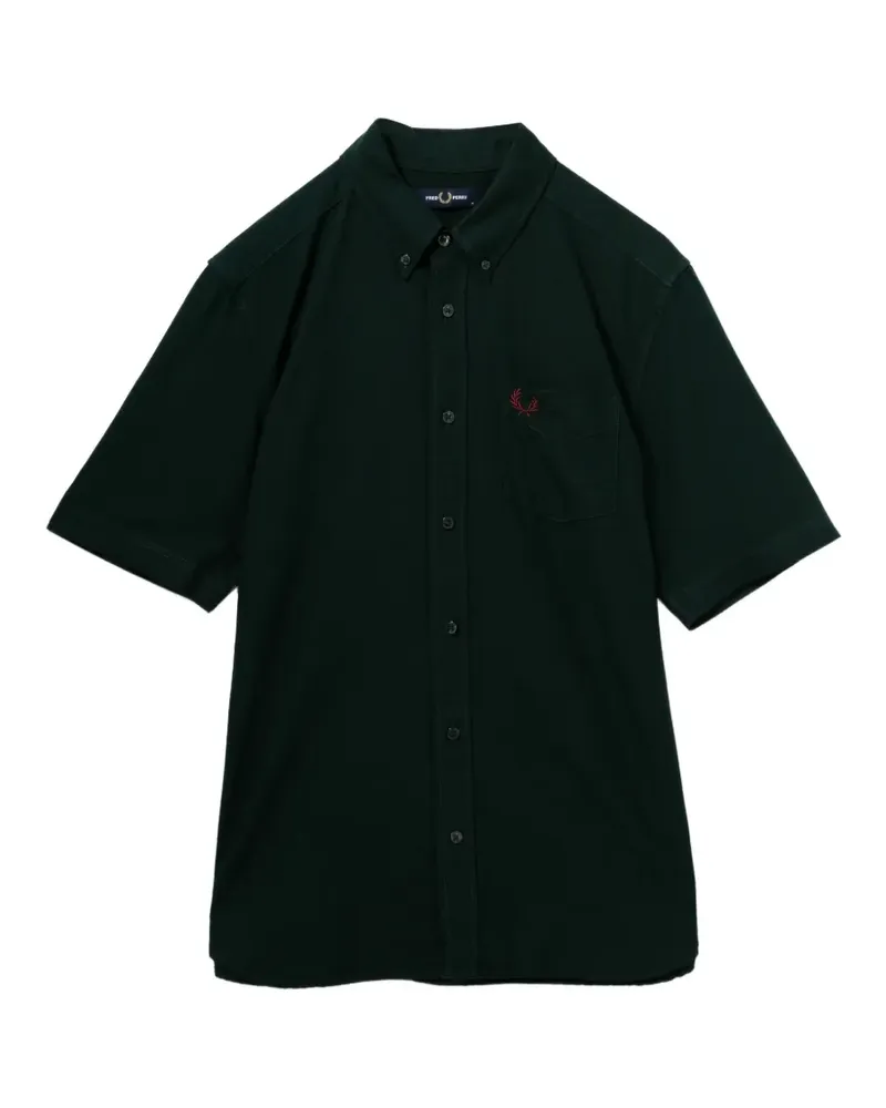 Fred Perry Hemd mit Logo-Stickerei - Grün Grün