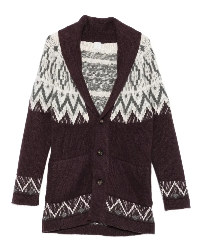 Eleventy Cardigan mit Fair-Isle-Muster - Rot Rot