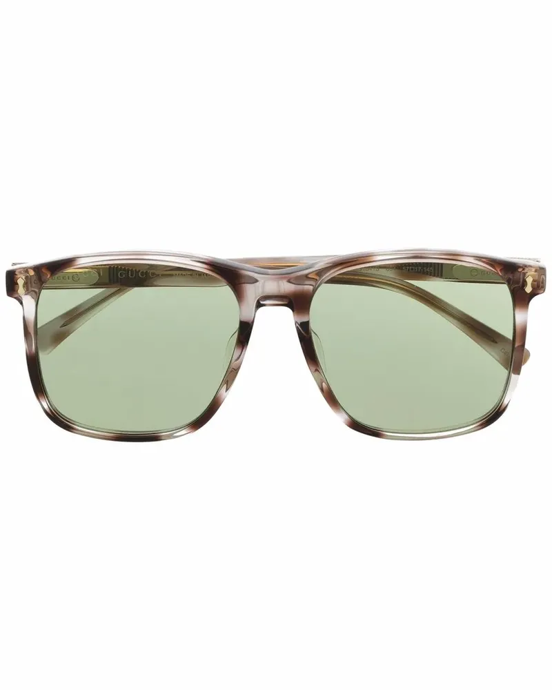 Gucci Sonnenbrille mit eckigem Gestell - Weiß Weiß
