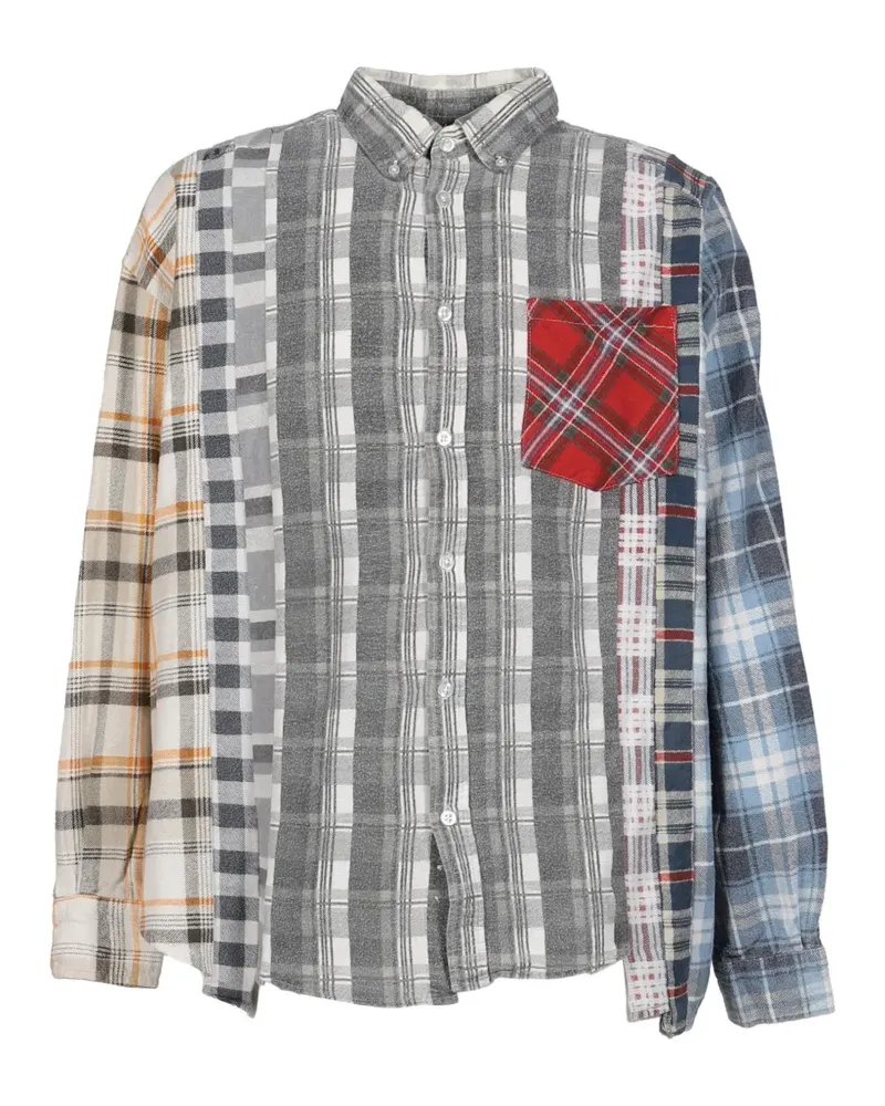 NEEDLES patchwork fannel shirt - Grau Grau