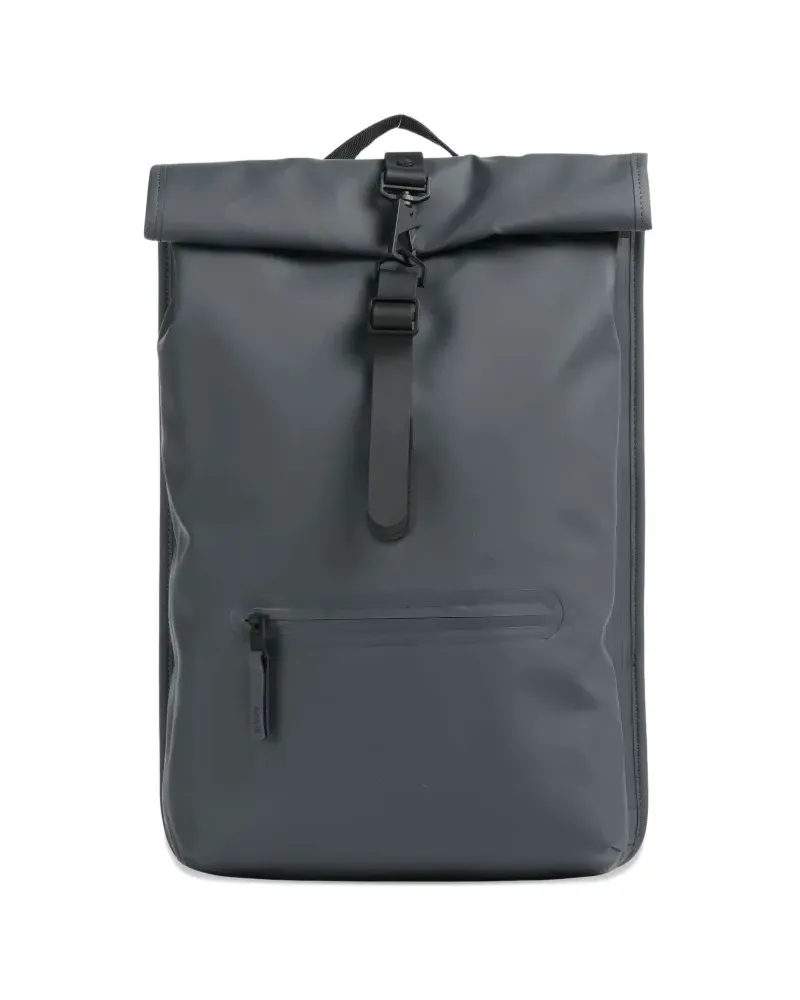 RAINS roll-top carabiner-clip backpack - Grau Grau
