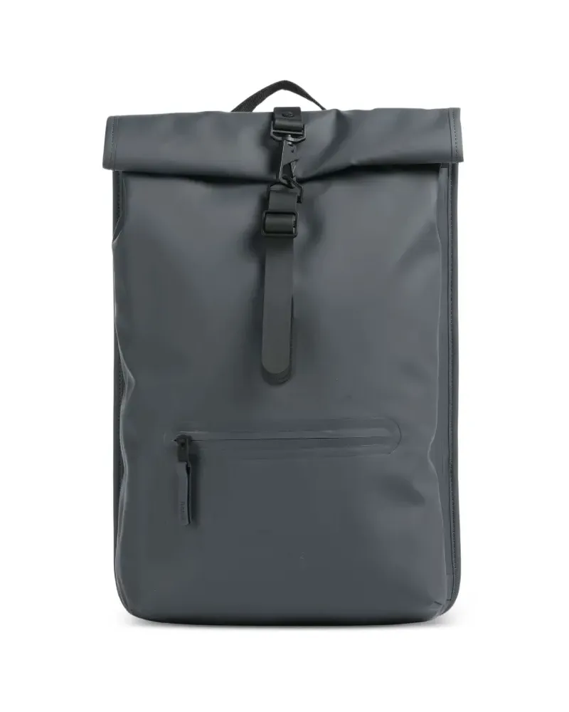 RAINS roll-top carabiner-clip backpack - Grau Grau
