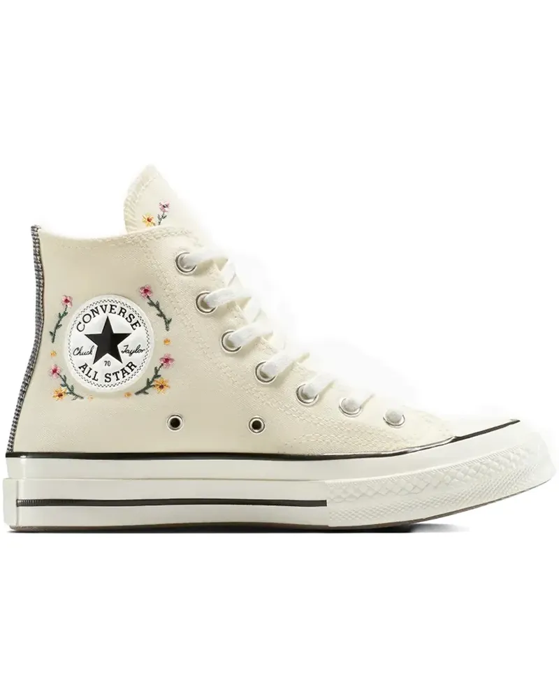 Converse Chuck 70 floral-embroidered sneakers - Nude Nude