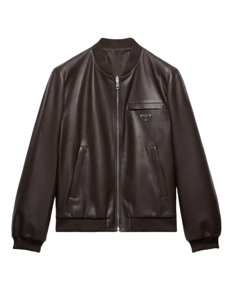 Prada reversible nappa leather bomber jacket - Braun Braun