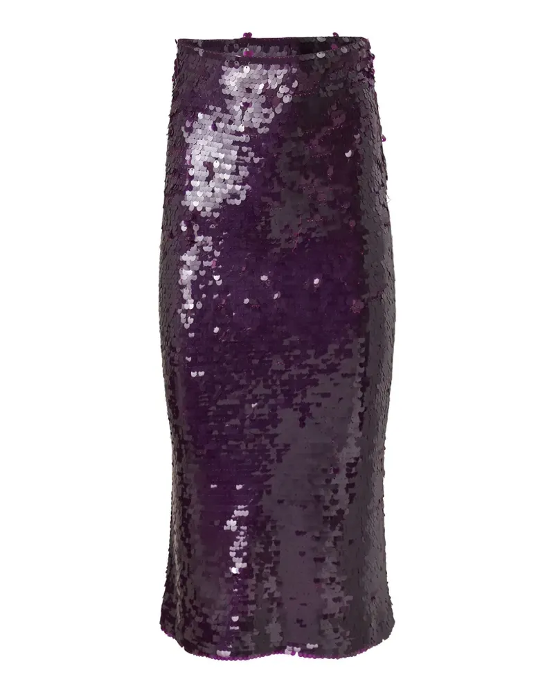 Carolina Herrera New York Bleistiftrock mit Pailletten - Violett Violett