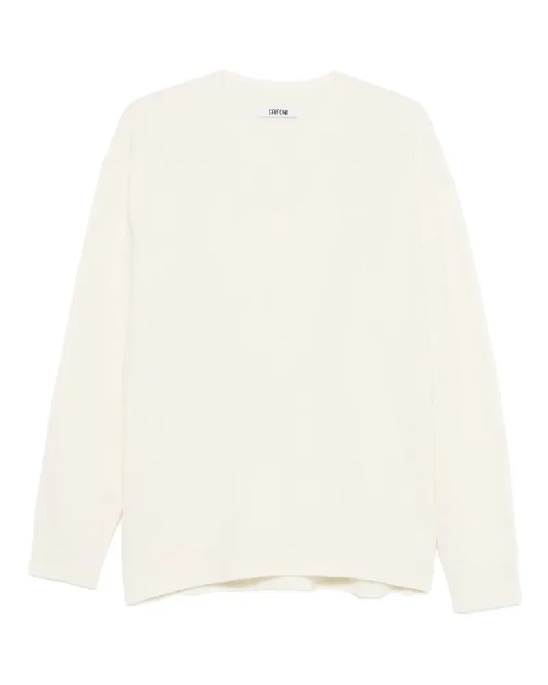 Mauro Grifoni Pullover mit V-Ausschnitt - Weiß Weiß
