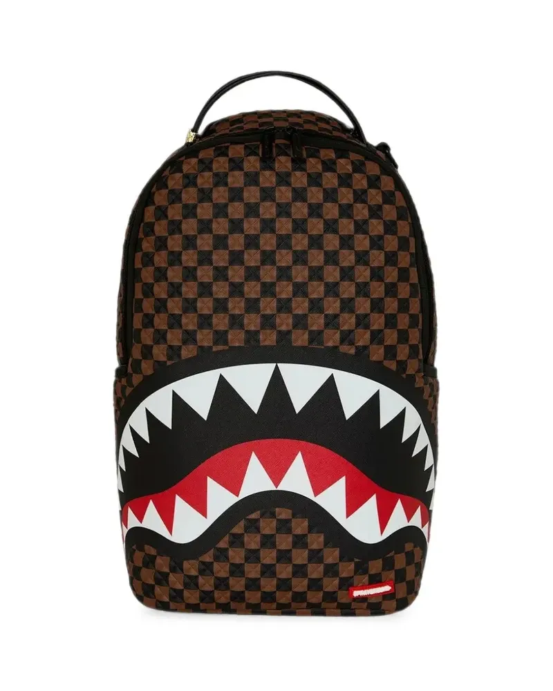 Sprayground Karierter Sharks in Paris Rucksack - Braun Braun