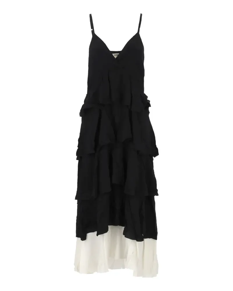 Fiorucci Midi ruffled tiered dress - Schwarz Schwarz