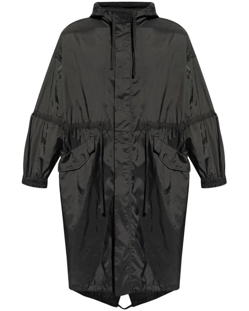 Études Studio Ripstop-Parka mit Logo-Print - Schwarz Schwarz