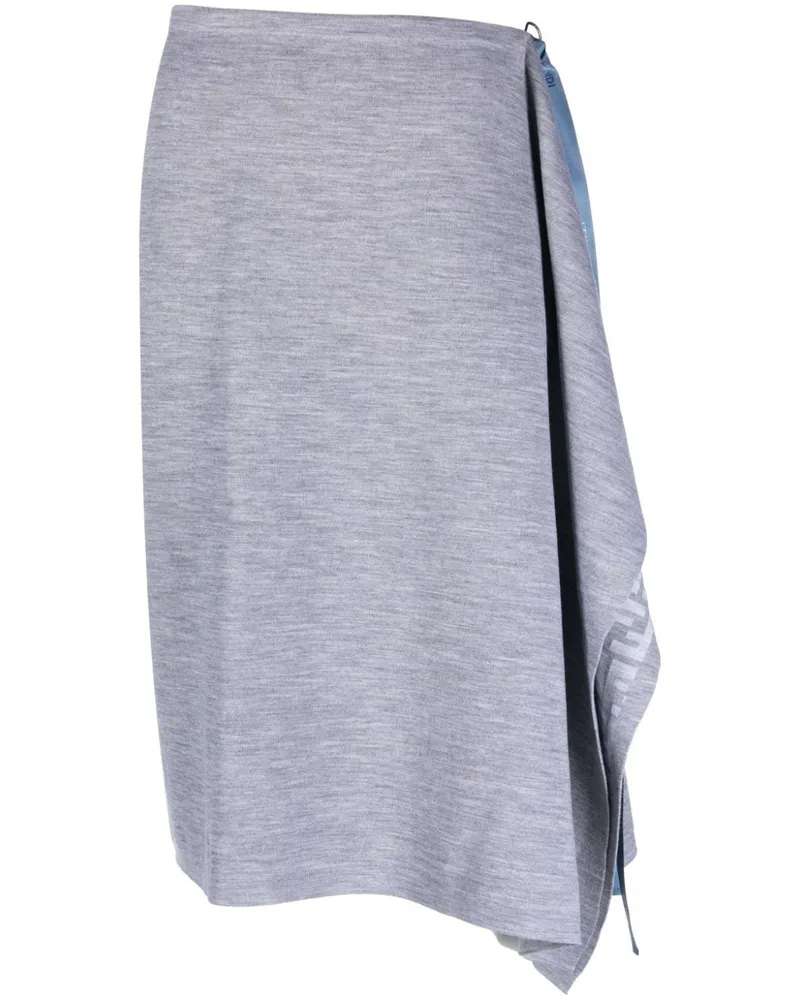 Fendi Asymmetrischer Wickelrock - Grau Grau