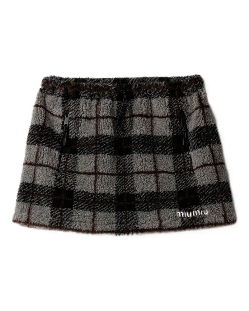 Miu Miu Karierter Minirock - Grau Grau
