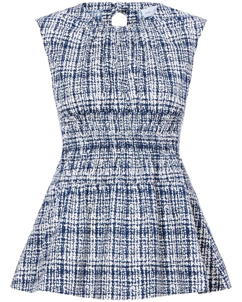 Proenza Schouler Kariertes Birdie Oberteil - Blau Blau