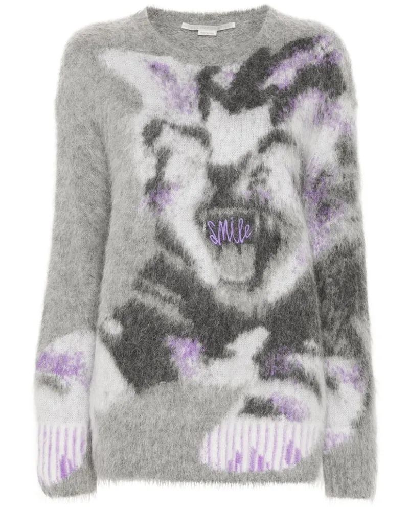Stella McCartney Cat Intarsien-Pullover - Silber Silber