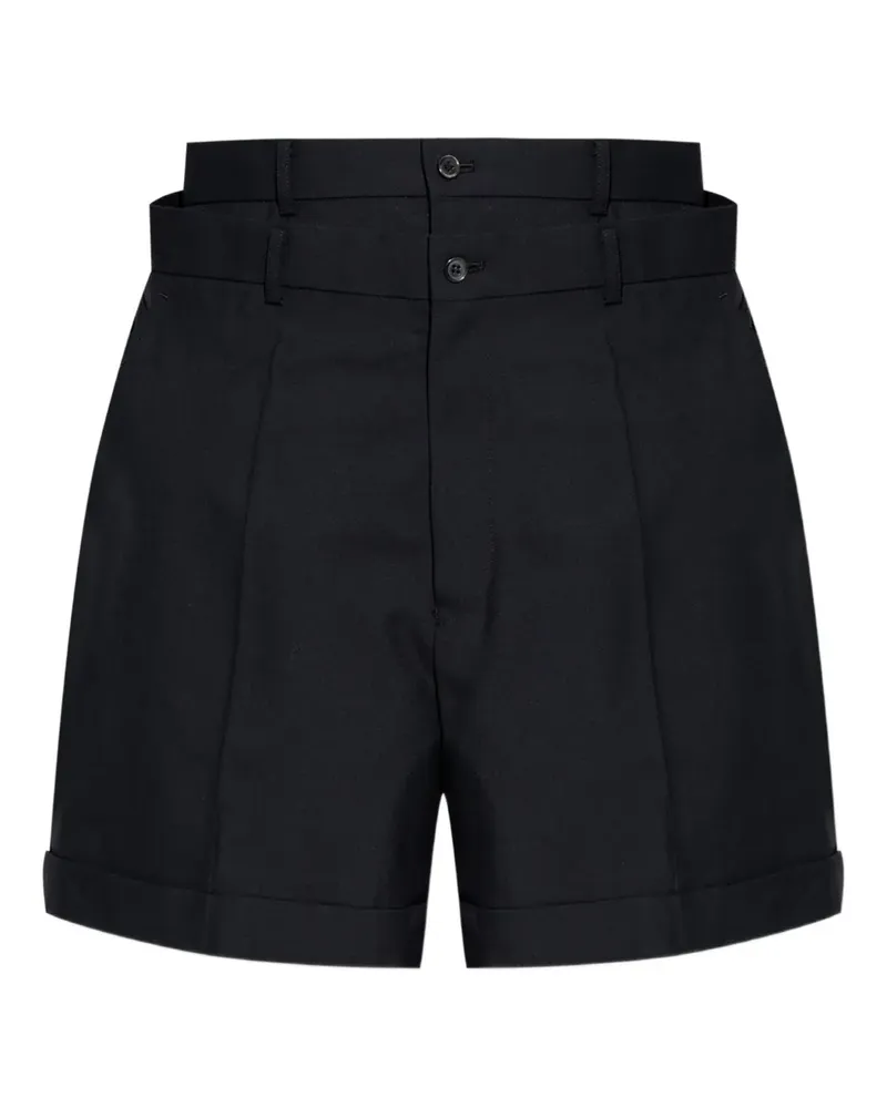 Noir Kei Ninomiya Shorts im Layering-Look - Schwarz Schwarz