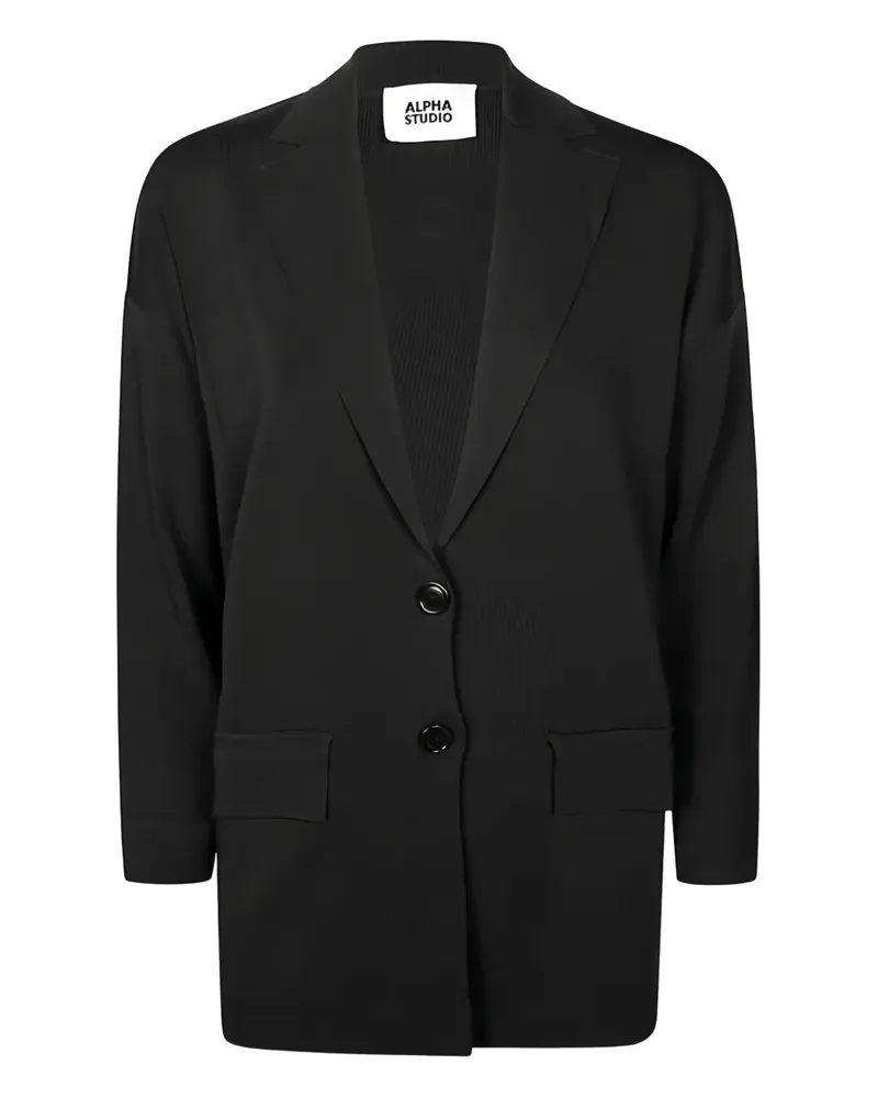 Alpha Studio Blazer mit aufgesetzten Taschen - Schwarz Schwarz