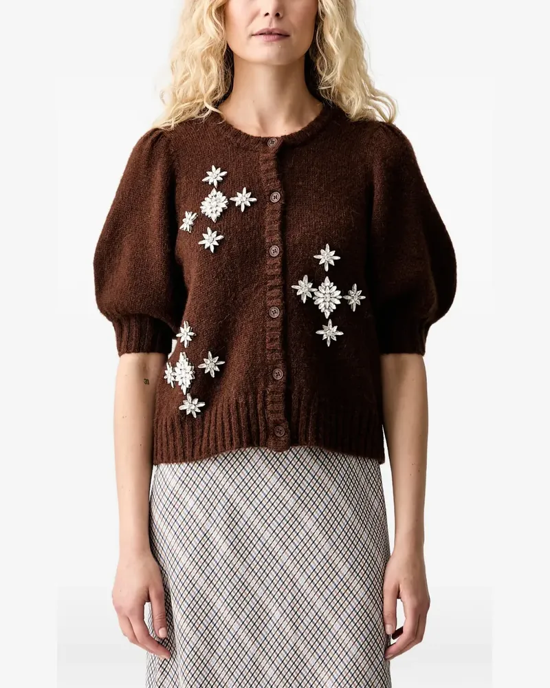 MUNTHE Verzierter Cardigan mit Kristallen - Braun Braun