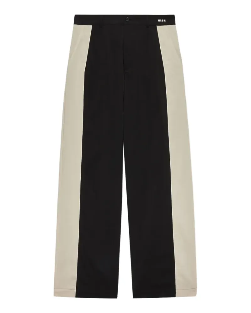 MSGM Gerade Hose mit Einsätzen - Schwarz Schwarz