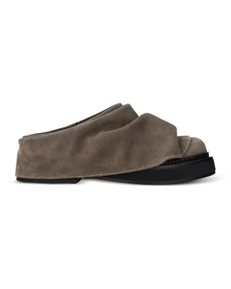 ATTICO Drapierte Mules aus Wildleder - Braun Braun