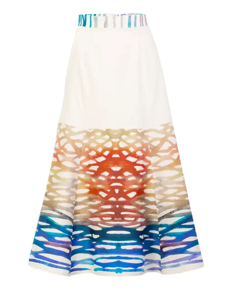 Silvia Tcherassi Erin printed midi skirt - Weiß Weiß