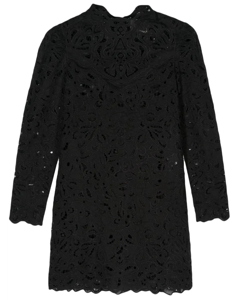 Isabel Marant Daphne Minikleid mit Lochstickerei - Schwarz Schwarz