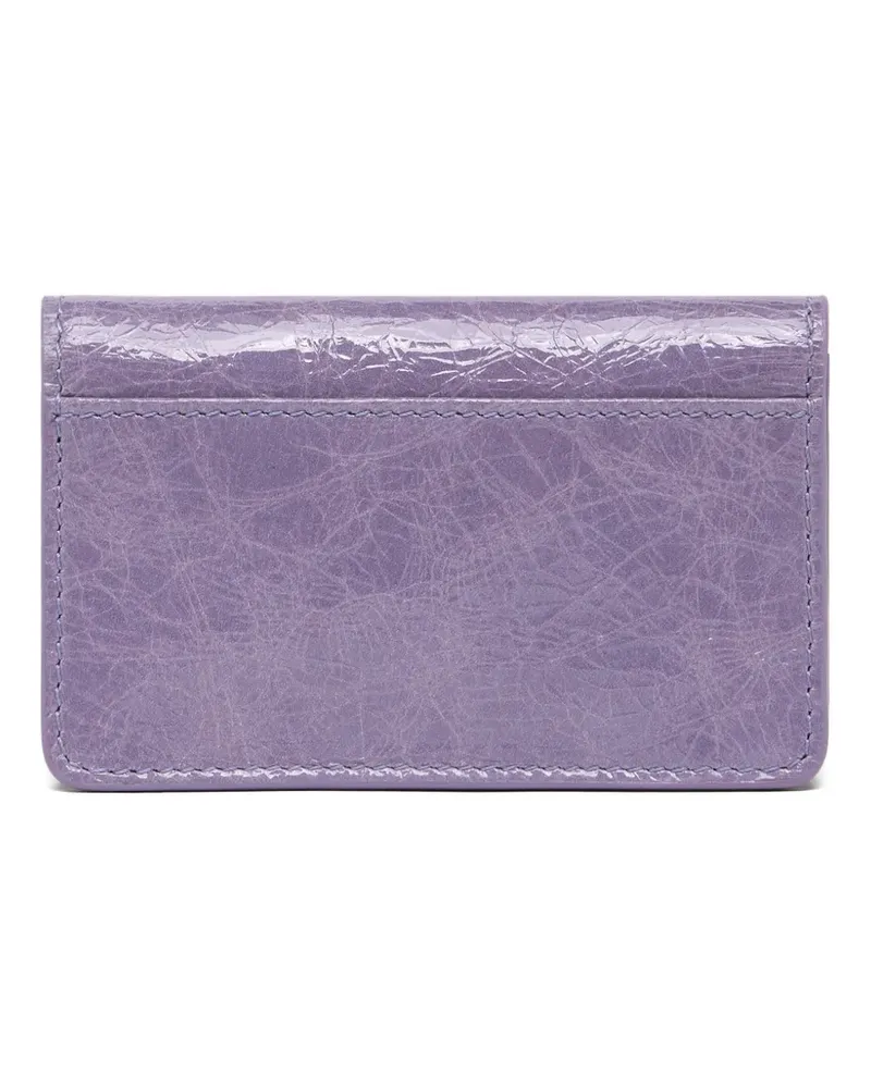 Maison Margiela crackled leather Four Stitches card holder - Violett Violett