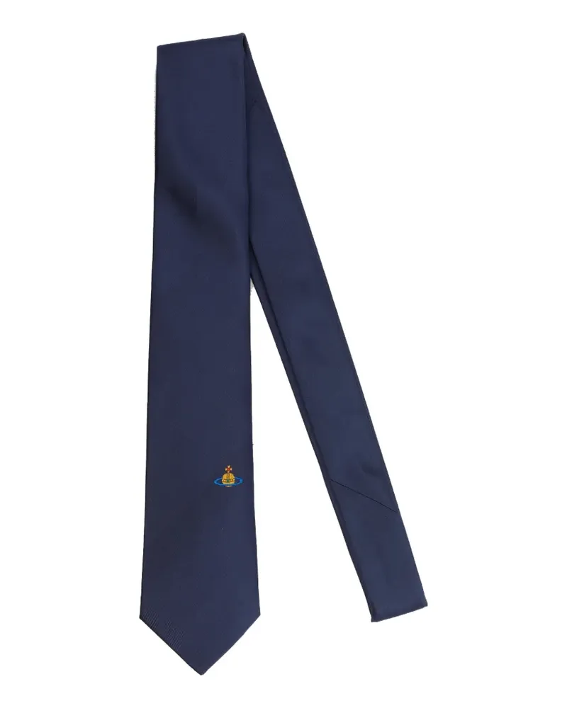 Vivienne Westwood Orb-embroidered tie - Blau Blau