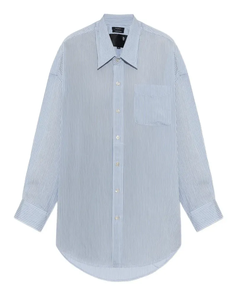 R13 Gestreiftes Hemd im Oversized-Look - Blau Blau