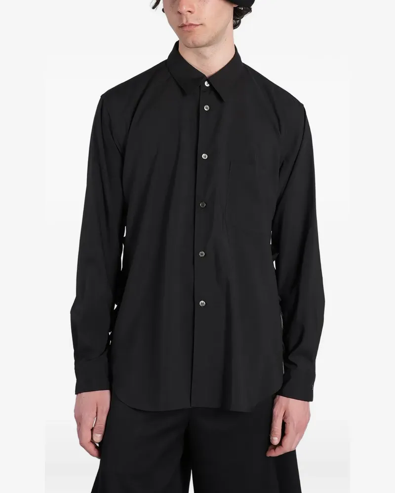 Comme des Garçons ruffled zip-detail shirt - Schwarz Schwarz