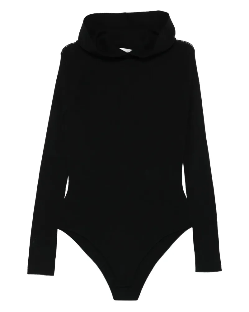P.A.R.O.S.H. hooded ribbed bodysuit - Schwarz Schwarz